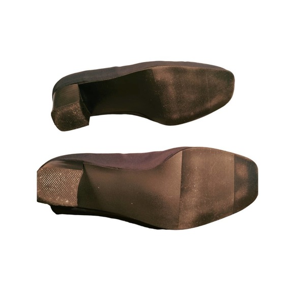 Herman Geist Navy Blue slip-on block heel shoes silver accent woman size 8.5 - Picture 7 of 9